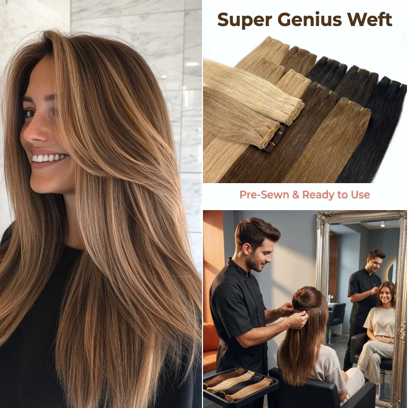 Human Virgin Hair Super Genius Weft 22inch 100g #P9-613 #170 Already Sewn Hair Extensions Double Efficiency & Volume Boost
Human Virgin Hair Super Genius Weft 22inch 100g #P9-613 #170 Already Sewn Hair Extensions Double Efficiency & Volume Boost