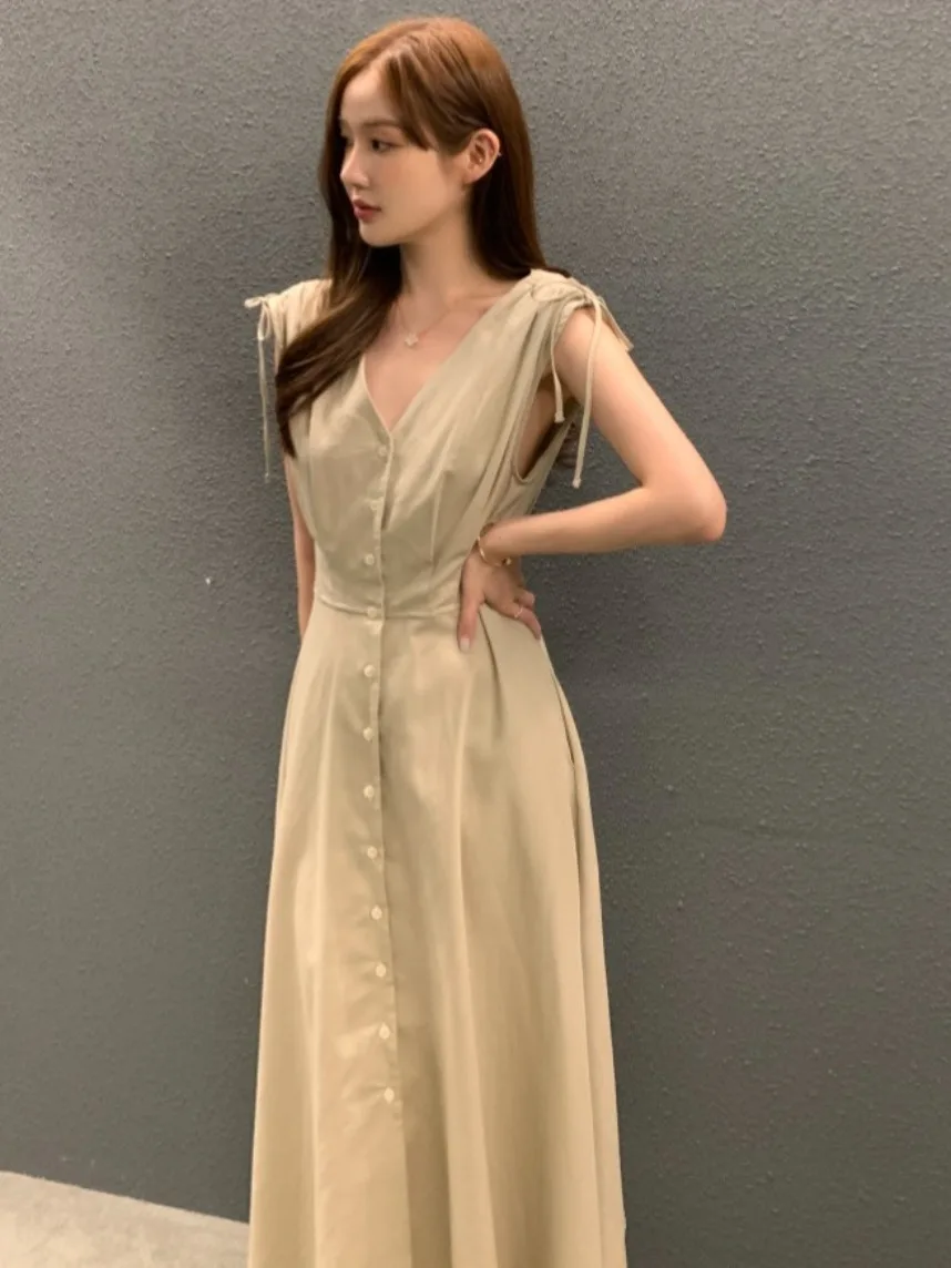 Ele Summer V-ne Single Button High Waist Slimming Pleated Belted Vest Dr Women's Faionable Color Sweater
Ele Summer V-ne Single Button High Waist Slimming Pleated Belted Vest Dr Women's Faionable Color Sweater