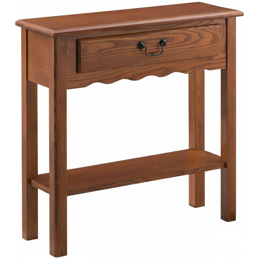 Solid Wood Console Table with Drawer & Shelf, Medium Oak Finish, Entryway Hallway Furniture
Solid Wood Console Table with Drawer & Shelf, Medium Oak Finish, Entryway Hallway Furniture
