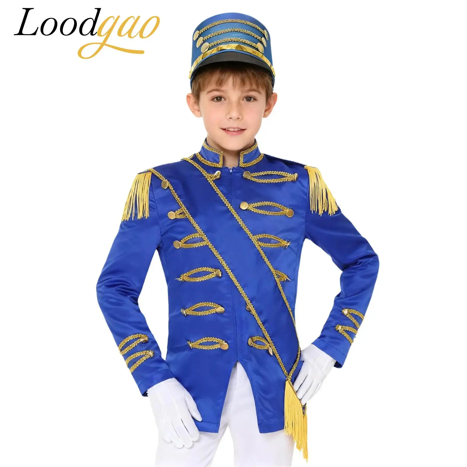 Boy Majorette Soldier Honor Guard Cosplay Outfit Drum Band Major Uniform Costume Circus Ringmaster Jacket with Sash Hat Gloves
Boy Majorette Soldier Honor Guard Cosplay Outfit Drum Band Major Uniform Costume Circus Ringmaster Jacket with Sash Hat Gloves