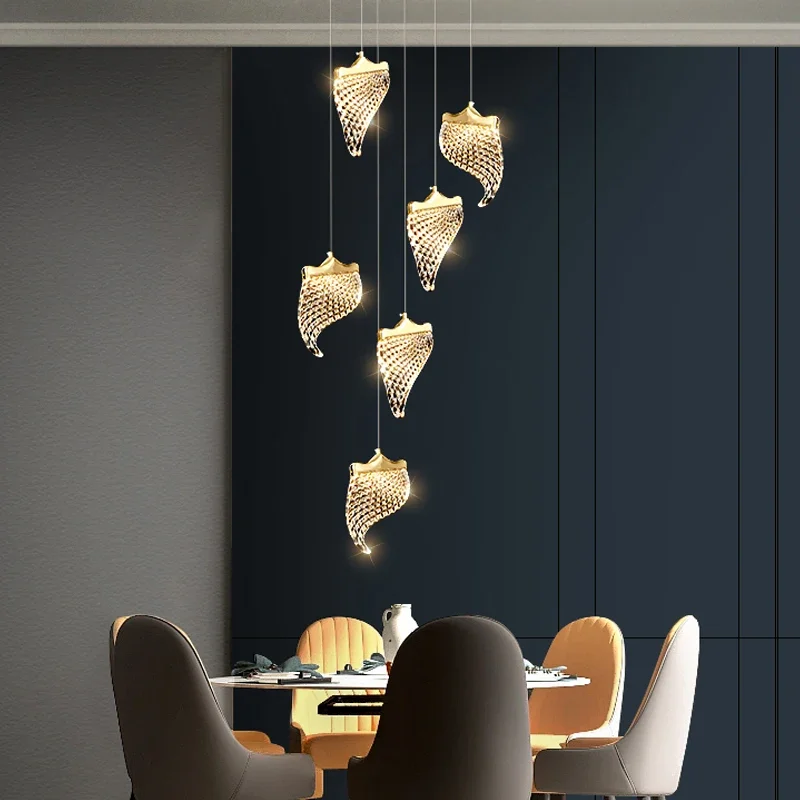Modern Creative Acrylic Chandelier Stair Duplex Apartment Living Room Dining Room Decoration Hanging Long Line Chandelier
Modern Creative Acrylic Chandelier Stair Duplex Apartment Living Room Dining Room Decoration Hanging Long Line Chandelier
