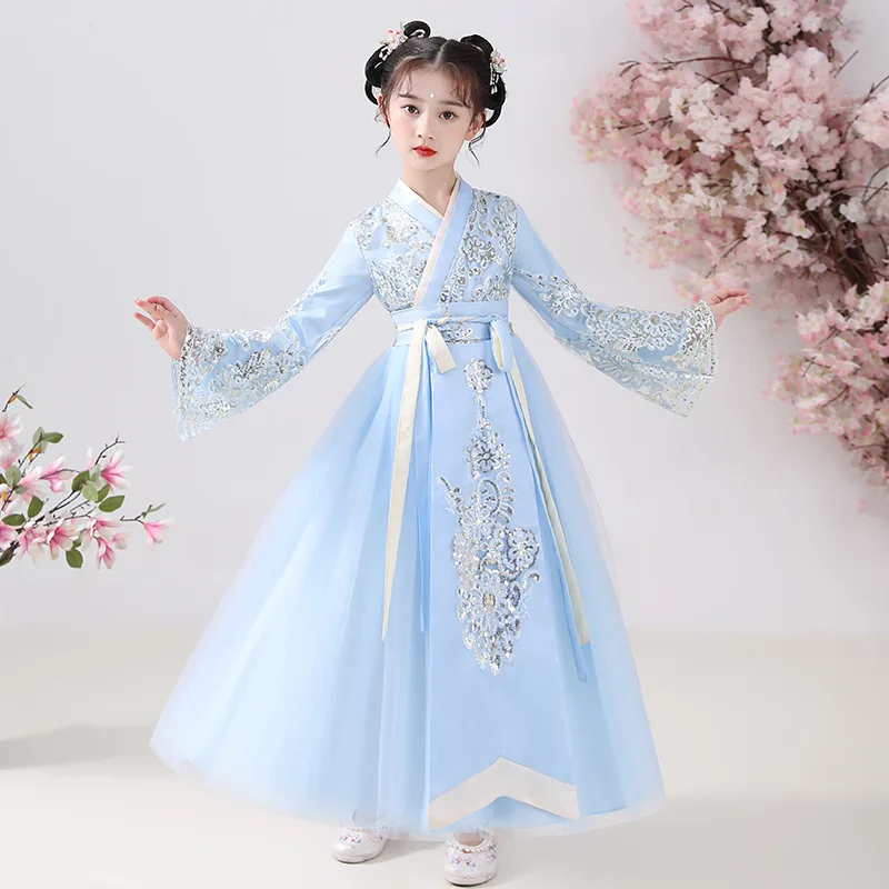 Vintage Chinese Girls Hanfu Costume Children Kid Fairy Dress Folk Dance Performance Clothing Chinese Traditional Dress Cosplay
Vintage Chinese Girls Hanfu Costume Children Kid Fairy Dress Folk Dance Performance Clothing Chinese Traditional Dress Cosplay