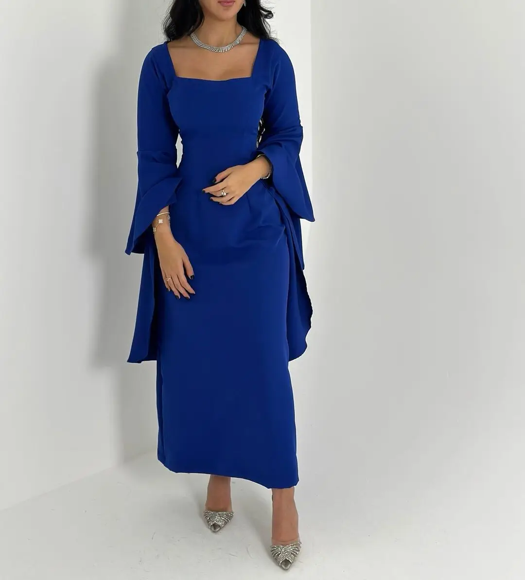 Customized Straight Long Sleeves Prom Dresses Square Neck Pleated Ankle Length Back Zipper Party Dresses Evening Dresses
Customized Straight Long Sleeves Prom Dresses Square Neck Pleated Ankle Length Back Zipper Party Dresses Evening Dresses