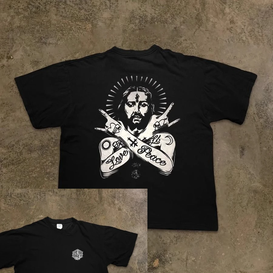 West Coast Hip-hop Hiphop High Street Retro Trendy Brand Short-sleeved -shirt Heavy Cotton Men's and Women's Half-sleeved Top T
West Coast Hip-hop Hiphop High Street Retro Trendy Brand Short-sleeved -shirt Heavy Cotton Men's and Women's Half-sleeved Top T