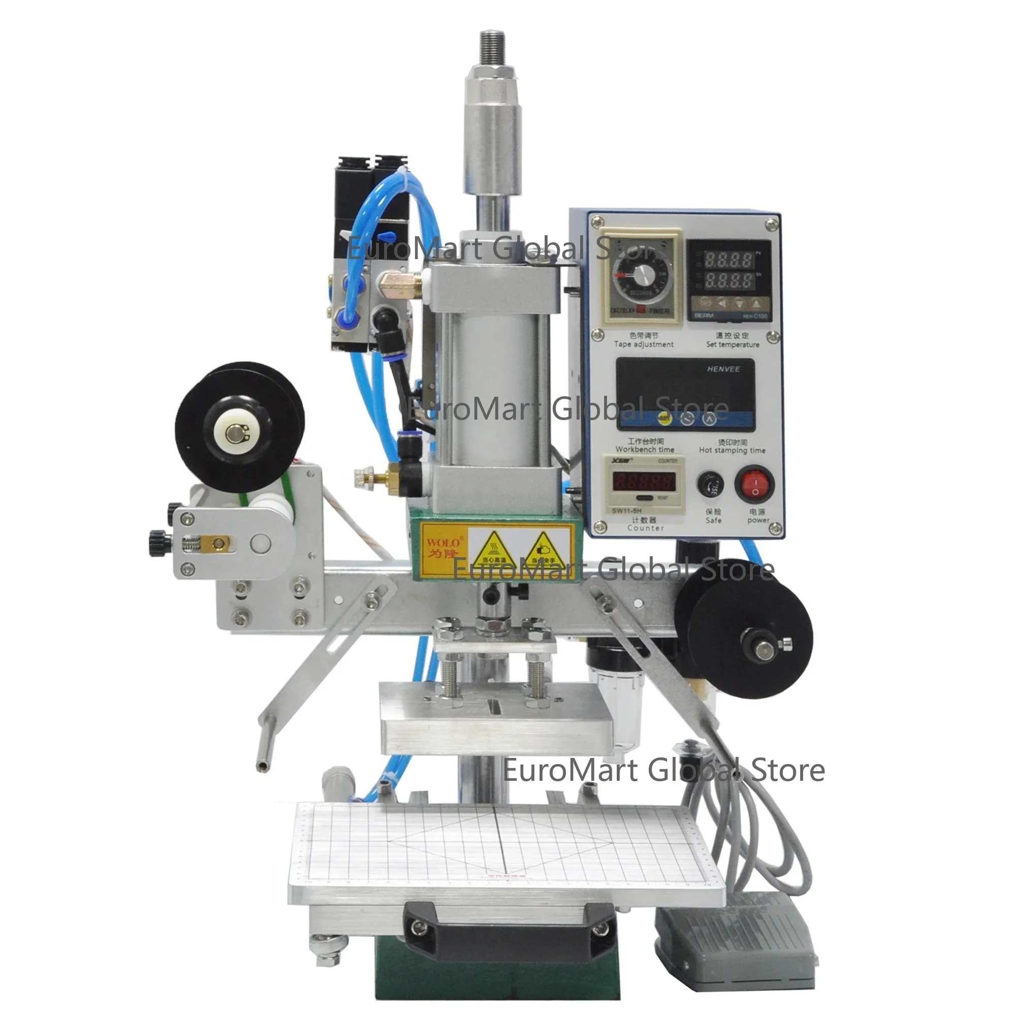 Desktop Pneumatic Hot Foil Gold Stamping Machine Leather Stamping Foil Gold Foil Embossing Machine For PVC PU Carton
Desktop Pneumatic Hot Foil Gold Stamping Machine Leather Stamping Foil Gold Foil Embossing Machine For PVC PU Carton