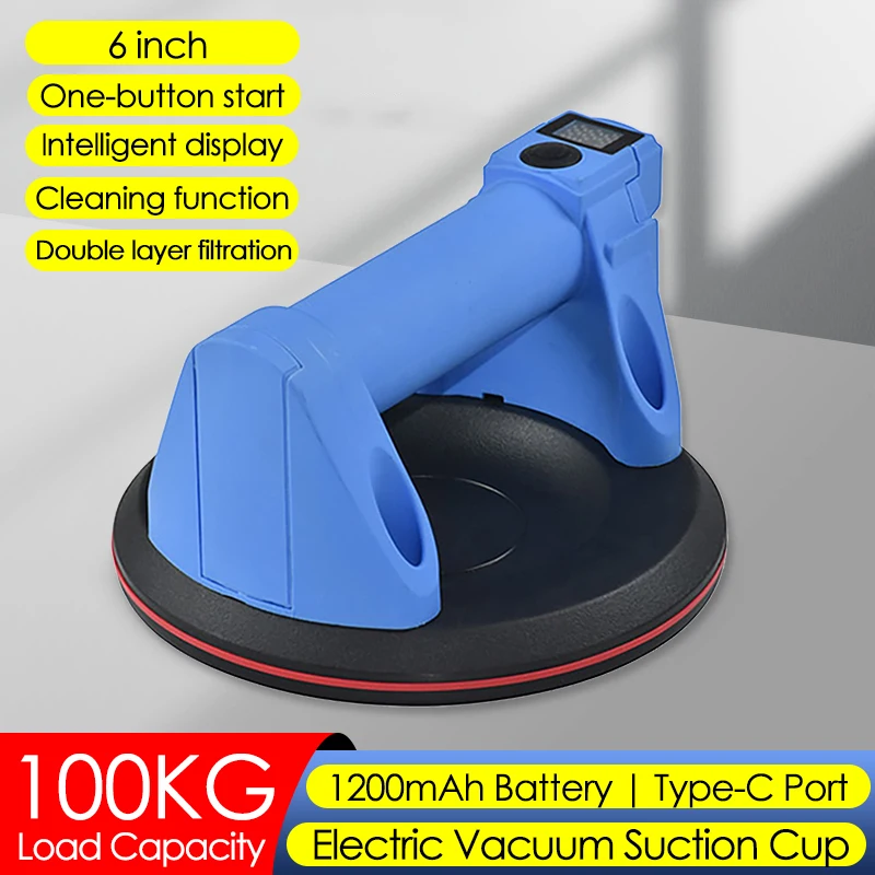 6inch Electric Vacuum Suction Cup 100KG Heavy-duty Vacuum Lifter for Granite Tile Glass Automatic Cleaning Tile Handling Tools
6inch Electric Vacuum Suction Cup 100KG Heavy-duty Vacuum Lifter for Granite Tile Glass Automatic Cleaning Tile Handling Tools