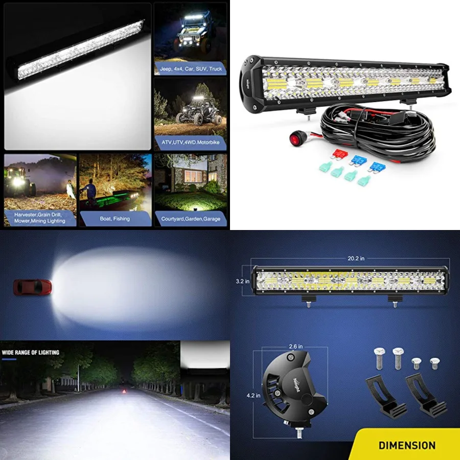 ZH409 20 Inch 420W Triple Row Flood Spot Combo 42000LM LED Light Bar with Heavy Duty Off-Road Wiring Harness, 2 Years Warranty,
ZH409 20 Inch 420W Triple Row Flood Spot Combo 42000LM LED Light Bar with Heavy Duty Off-Road Wiring Harness, 2 Years Warranty,
