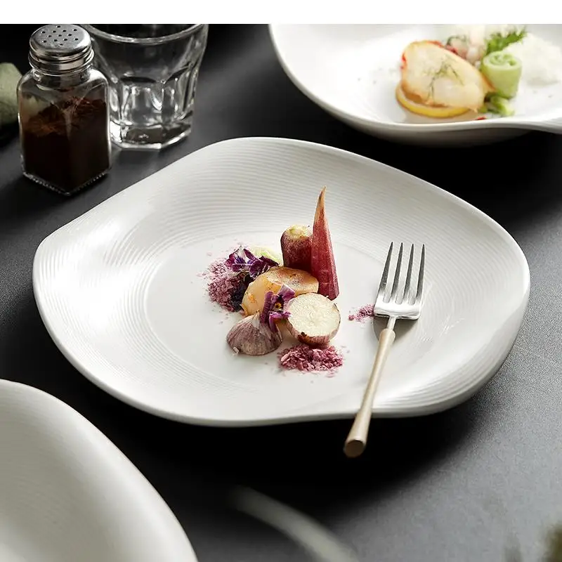 Irregular Shape Specialty Ceramic Dinner Plates Soup Basins Pasta Steak Plate Restaurant Solid Color Cutlery Snack Dessert Tray
Irregular Shape Specialty Ceramic Dinner Plates Soup Basins Pasta Steak Plate Restaurant Solid Color Cutlery Snack Dessert Tray