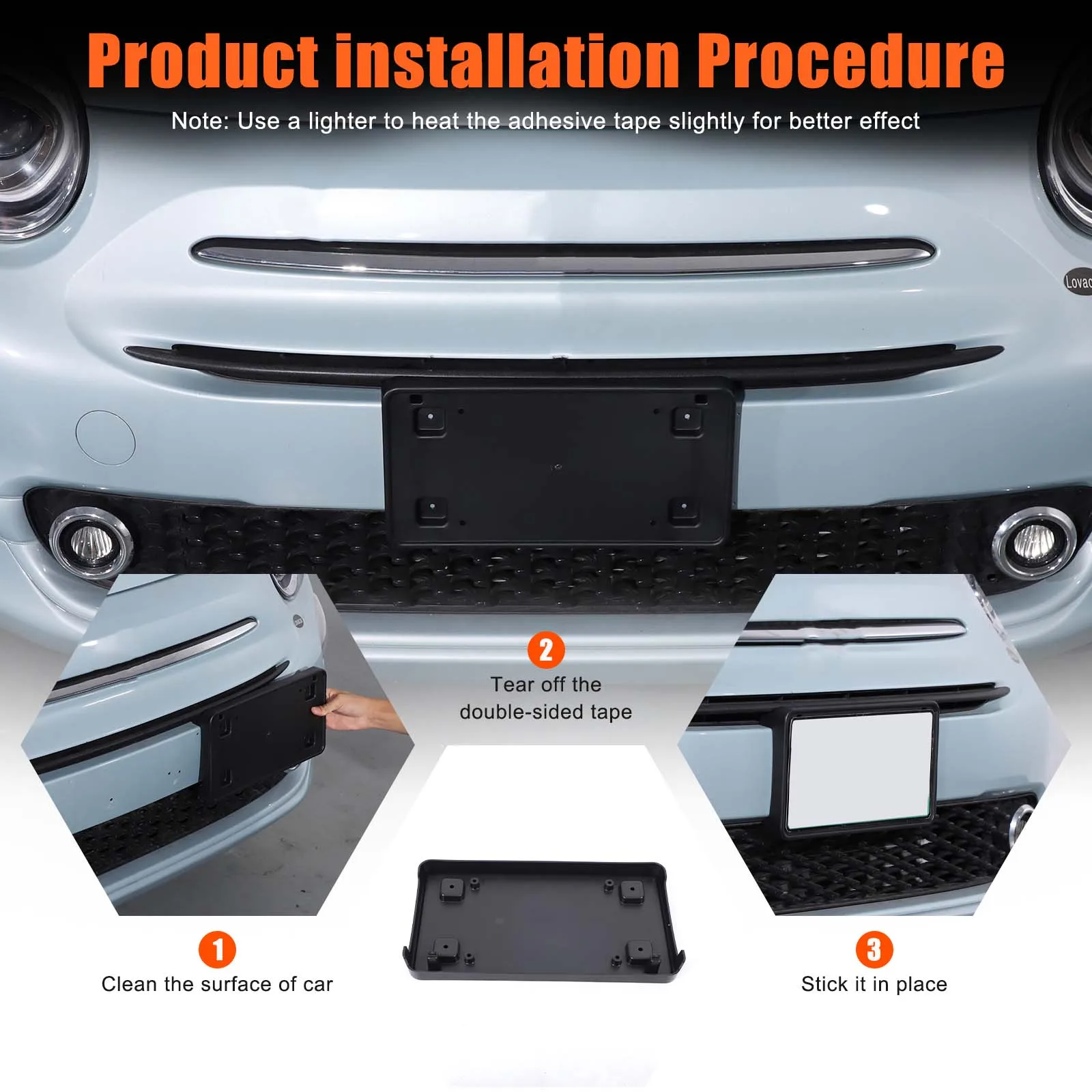 ABS Black 1Pcs For Fiat 500 2016-2025+ Car styling car front license plate bracket exterior decoration modification accessories
ABS Black 1Pcs For Fiat 500 2016-2025+ Car styling car front license plate bracket exterior decoration modification accessories