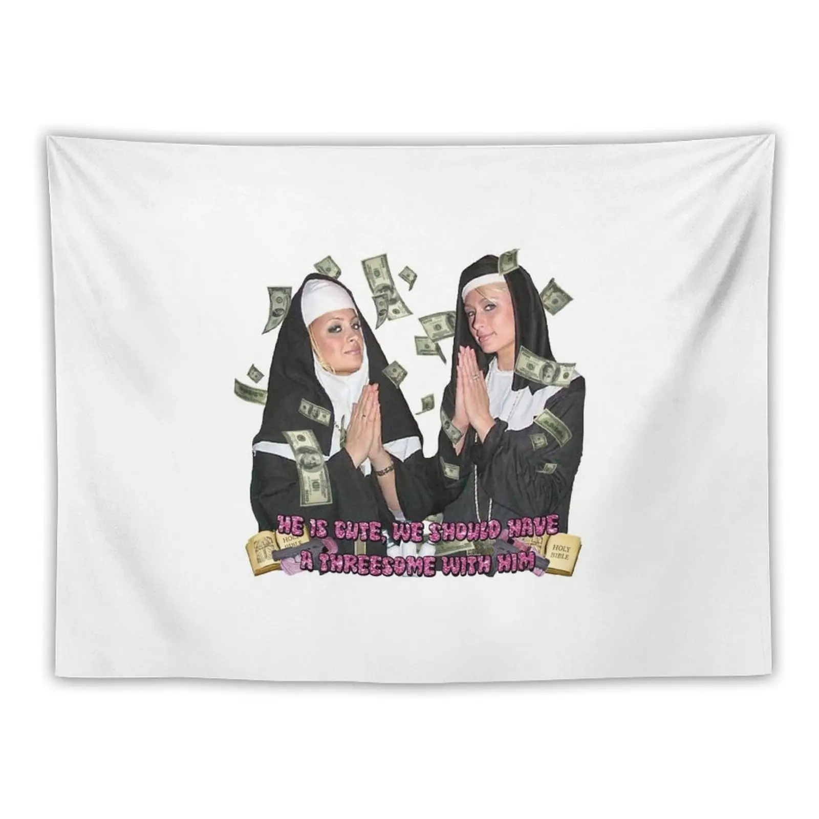 Paris Hilton and Nichole Richie as nuns Tapestry Aesthetic Room Decor Korean Carpet Wall Living Room Decoration Tapestry
Paris Hilton and Nichole Richie as nuns Tapestry Aesthetic Room Decor Korean Carpet Wall Living Room Decoration Tapestry