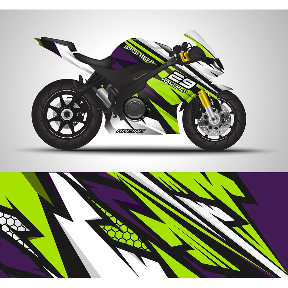 Green Purple Stripes Full Body Racing Graphic Decals Vinyl Wrap Motorcycle Full Wrap Stickers Decorative Decal 200*58cm
Green Purple Stripes Full Body Racing Graphic Decals Vinyl Wrap Motorcycle Full Wrap Stickers Decorative Decal 200*58cm