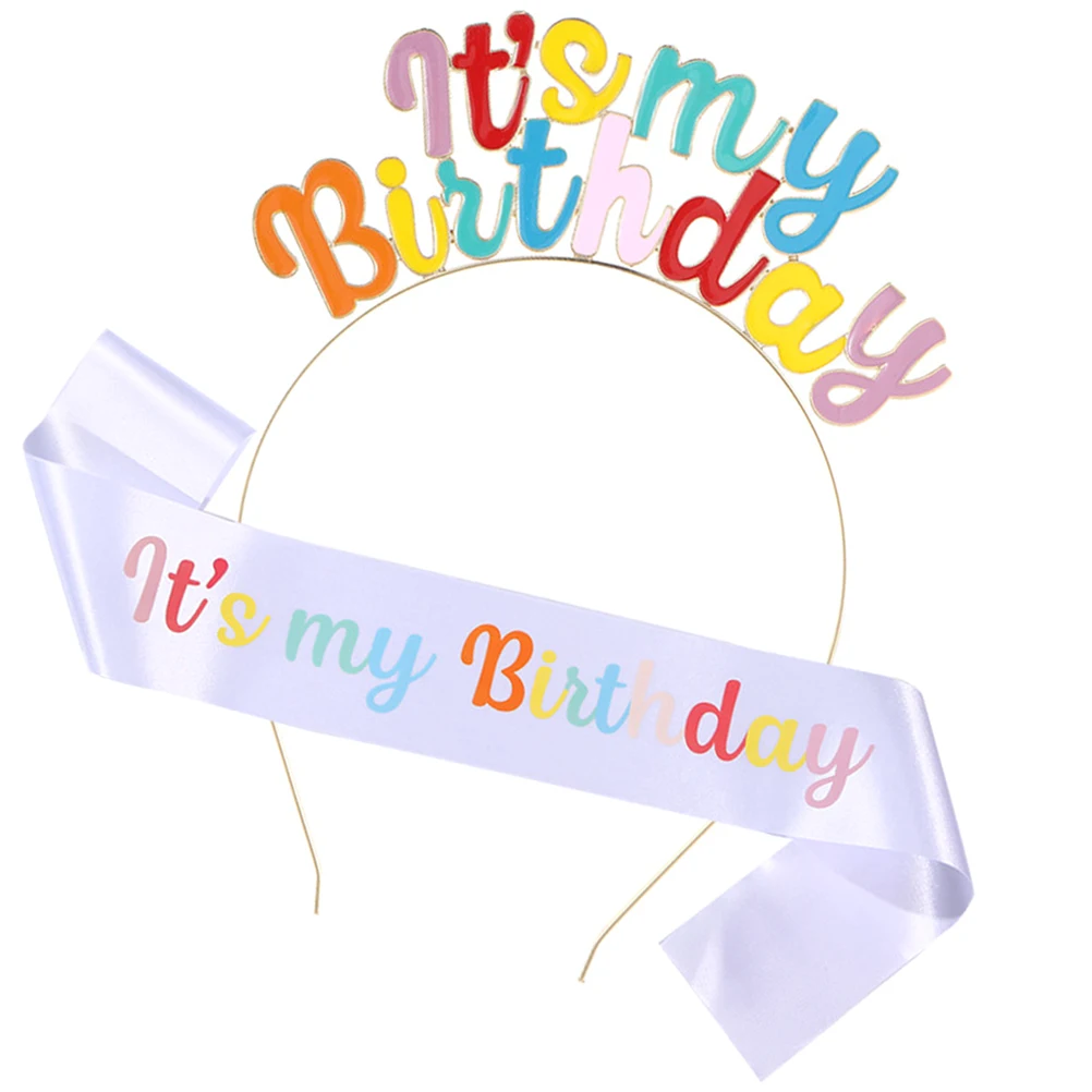 Birthday Headband Sash Party Headdress Hairband Women Kids Wear Soft Comfortable Wedding Celebration Photo Prop Hairstyling Tool 
Birthday Headband Sash Party Headdress Hairband Women Kids Wear Soft Comfortable Wedding Celebration Photo Prop Hairstyling Tool