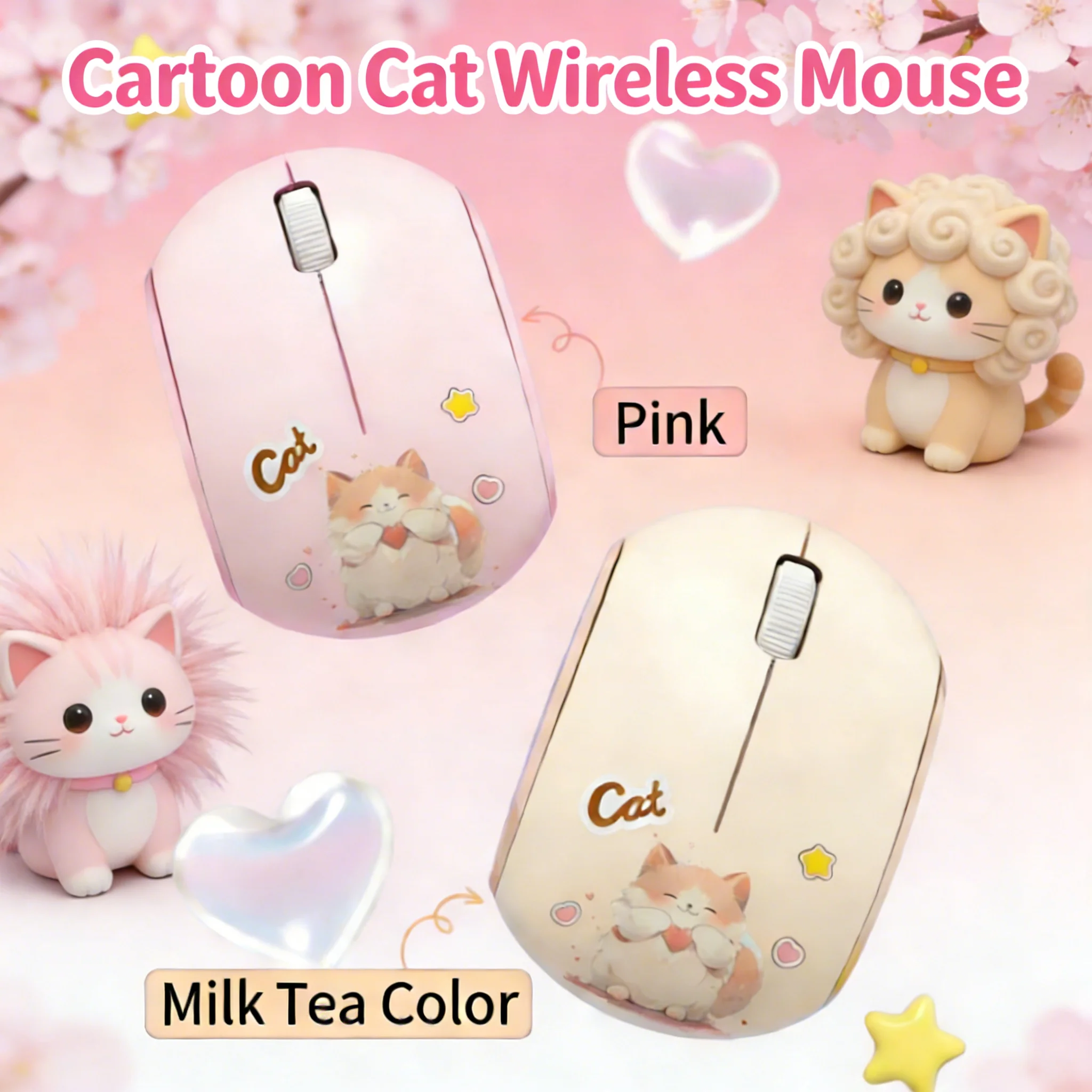 Mini Cute Cat Wireless Silent Mouse 2.4G & Bluetooth Dual Mode Computer Mice Long Battery Life Small Hand Mouse for Laptop PC
Mini Cute Cat Wireless Silent Mouse 2.4G & Bluetooth Dual Mode Computer Mice Long Battery Life Small Hand Mouse for Laptop PC
