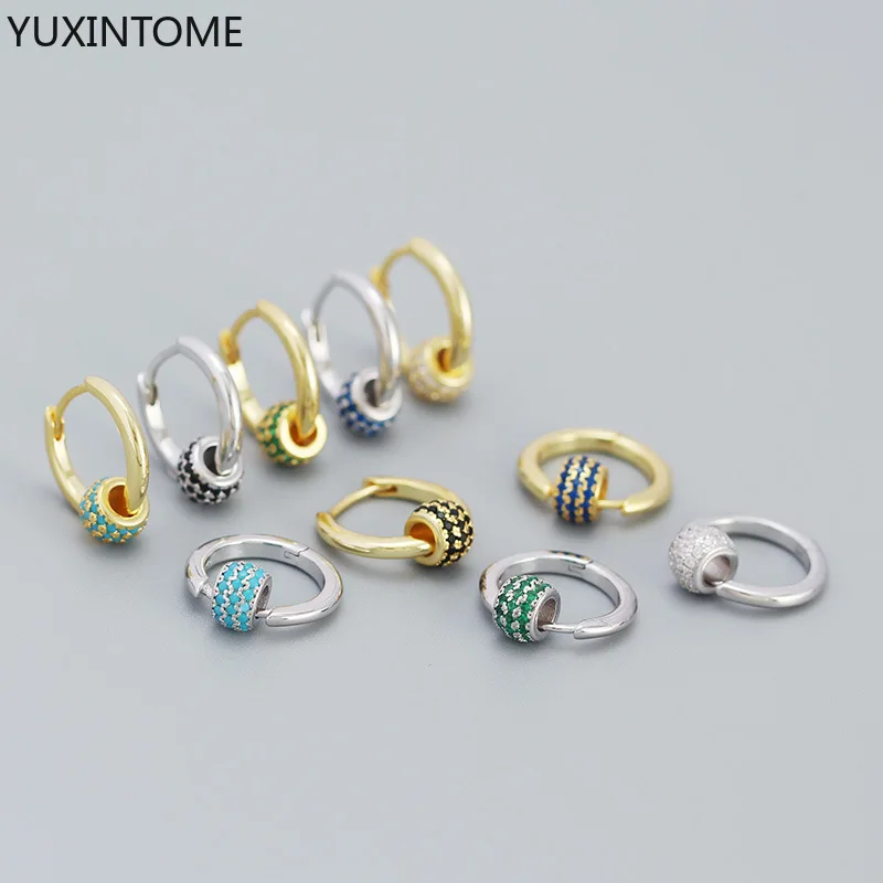 925 Sterling Silver Ear Needle Round Bead Drop Hoop Earrings Colorful Gold Silver Earrings for women Fashion Simple Jewelry Gift
925 Sterling Silver Ear Needle Round Bead Drop Hoop Earrings Colorful Gold Silver Earrings for women Fashion Simple Jewelry Gift