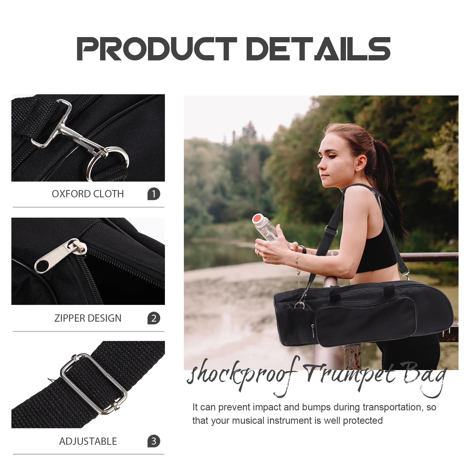 Portable Trumpet Carrying Bag Oxford Cloth Shockproof Water-Resistant With Padded Handle Small Pocket For Clarinet Gig Case
Portable Trumpet Carrying Bag Oxford Cloth Shockproof Water-Resistant With Padded Handle Small Pocket For Clarinet Gig Case