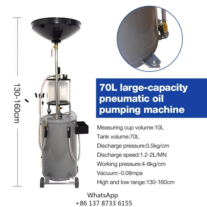 Manual 18 Gallon Industrial Pneumatic Air Operated Fluid Fuel Transfer Car Vacuum Large Oil Drainer With Lift Tank
Manual 18 Gallon Industrial Pneumatic Air Operated Fluid Fuel Transfer Car Vacuum Large Oil Drainer With Lift Tank