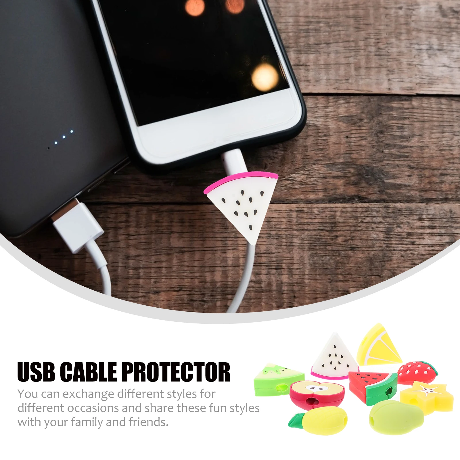 9 Pcs PVC Cable Protective Cover Plug Cartoon Fruit Shaped Protector USB Cable Organizer Compatible Computers
9 Pcs PVC Cable Protective Cover Plug Cartoon Fruit Shaped Protector USB Cable Organizer Compatible Computers