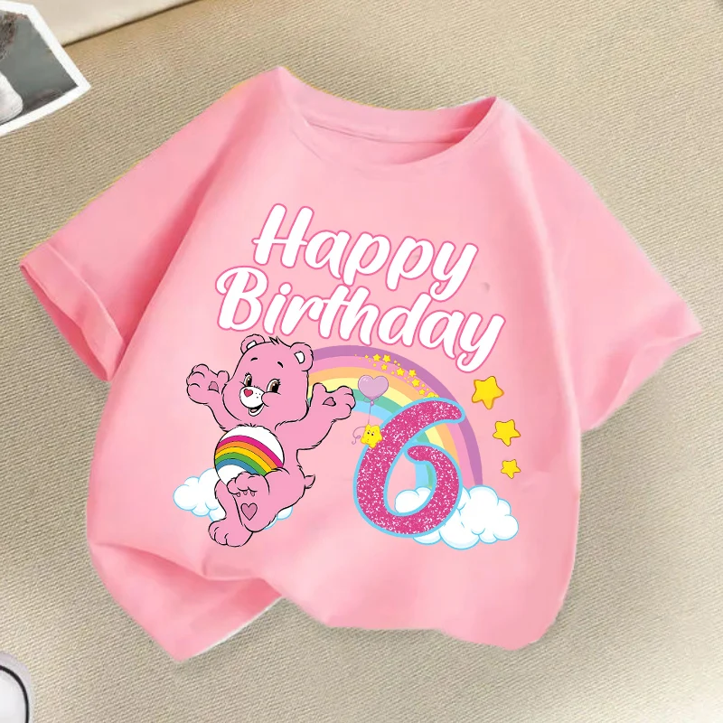 Care Bears Birthday Number T-shirt Children Tee Top Round Collar Clothing Kawaii Girls Short Sleeve Kids Cartoon Clothes Gift
Care Bears Birthday Number T-shirt Children Tee Top Round Collar Clothing Kawaii Girls Short Sleeve Kids Cartoon Clothes Gift