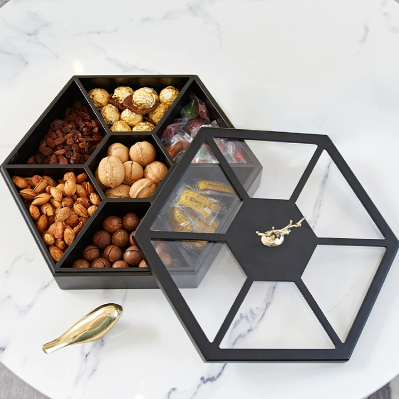 Light luxury, multi-functional, gridded fruit plate with lid, American creative and practical living room, coffee table, home
Light luxury, multi-functional, gridded fruit plate with lid, American creative and practical living room, coffee table, home