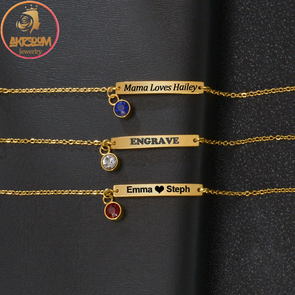 Akizoom Custom Engrave Name Birthstone Baby Bracelets Stainless Steel Customized Date Hand Chain for Women Kids Jewelry Gift
Akizoom Custom Engrave Name Birthstone Baby Bracelets Stainless Steel Customized Date Hand Chain for Women Kids Jewelry Gift