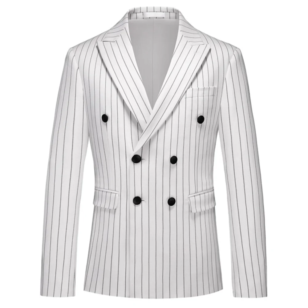 Elegant Striped Men Suits Jacket High Qualitys Lapel Double Breasted Slim Fit Business Formal Groom Best Men Wedding Tuxedo
Elegant Striped Men Suits Jacket High Qualitys Lapel Double Breasted Slim Fit Business Formal Groom Best Men Wedding Tuxedo