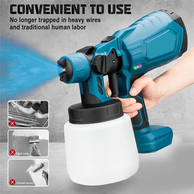 1000Ml Electric Paint Sprayer Gun 4 Nozzle Sizes HVLP Household Paint Sprayer Flow Control Easy Spraying For 18V Battery
1000Ml Electric Paint Sprayer Gun 4 Nozzle Sizes HVLP Household Paint Sprayer Flow Control Easy Spraying For 18V Battery