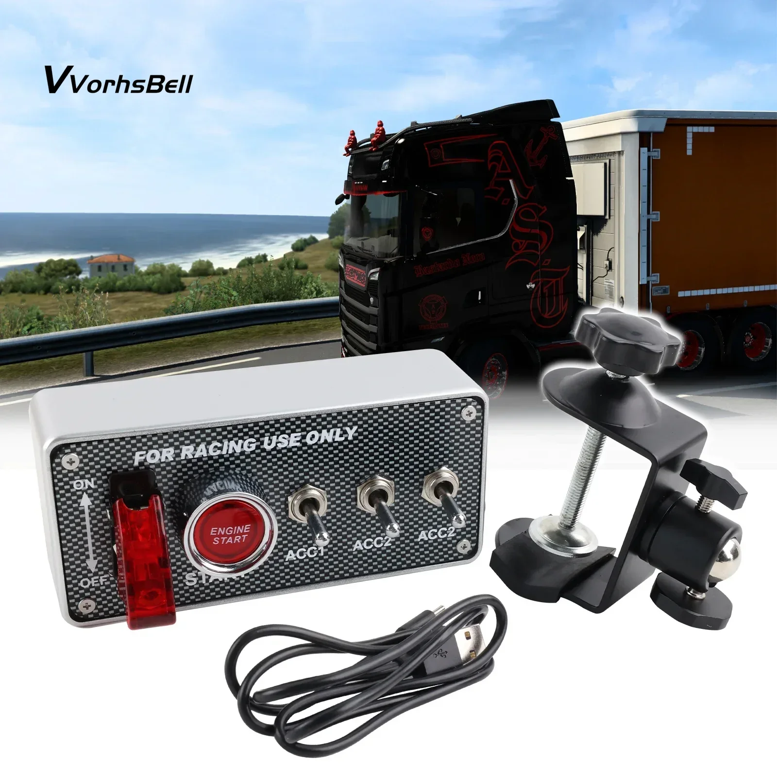 Precise Carbon Fiber 12V LED Ignition Switch Panel LED Toggle Switch Engine Start Push Button for PC RACING GAME
Precise Carbon Fiber 12V LED Ignition Switch Panel LED Toggle Switch Engine Start Push Button for PC RACING GAME