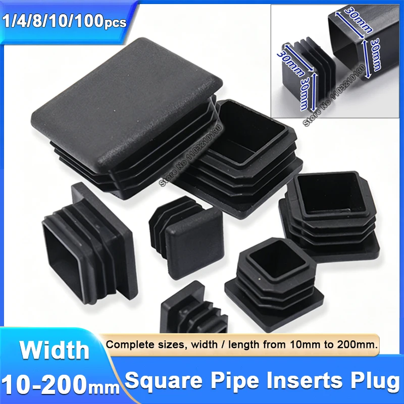 1-100Pc Black Square Plastic Blanking End Cap 10-200mm Pipe Tube Cover Insert Plug Bung Table Chair Furniture Foot Pad Protector
1-100Pc Black Square Plastic Blanking End Cap 10-200mm Pipe Tube Cover Insert Plug Bung Table Chair Furniture Foot Pad Protector