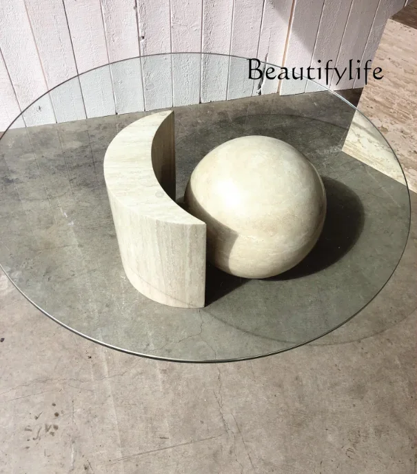 X Italian Light Luxury Model House Marble Coffee Table Post-modern Lime Flower Ball And Moon Glass Coffee Table
X Italian Light Luxury Model House Marble Coffee Table Post-modern Lime Flower Ball And Moon Glass Coffee Table