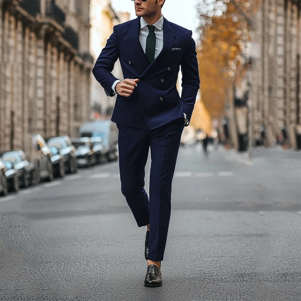 Navy Blue Men's Wedding Party Evening Prom Suits 2 Piece Business Formal WorkWear Double Breasted Tuxedos Jacket Costume Homme
Navy Blue Men's Wedding Party Evening Prom Suits 2 Piece Business Formal WorkWear Double Breasted Tuxedos Jacket Costume Homme