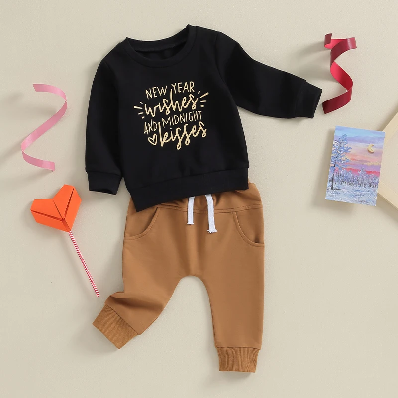 Toddler Baby Boys Outfits 2Pcs Letter Print Crew Neck Long Sleeve Sweatshirts Pants Fall Winter Clothes Set
Toddler Baby Boys Outfits 2Pcs Letter Print Crew Neck Long Sleeve Sweatshirts Pants Fall Winter Clothes Set