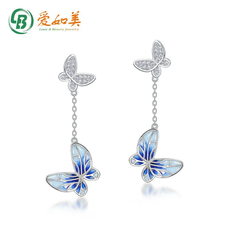 Light Luxury Popular Hollow Window Enamel Butterfly Earrings with 18K Gold PT950 Platinum Silver Plated 7-layer Gold Earrings
Light Luxury Popular Hollow Window Enamel Butterfly Earrings with 18K Gold PT950 Platinum Silver Plated 7-layer Gold Earrings