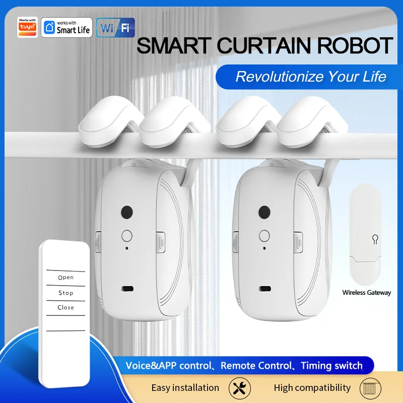 WIFI Smart Electric Curtain Robot Remote Control&Voice&APP control For Roman Curtains Track Work With Alexa Google Home
WIFI Smart Electric Curtain Robot Remote Control&Voice&APP control For Roman Curtains Track Work With Alexa Google Home