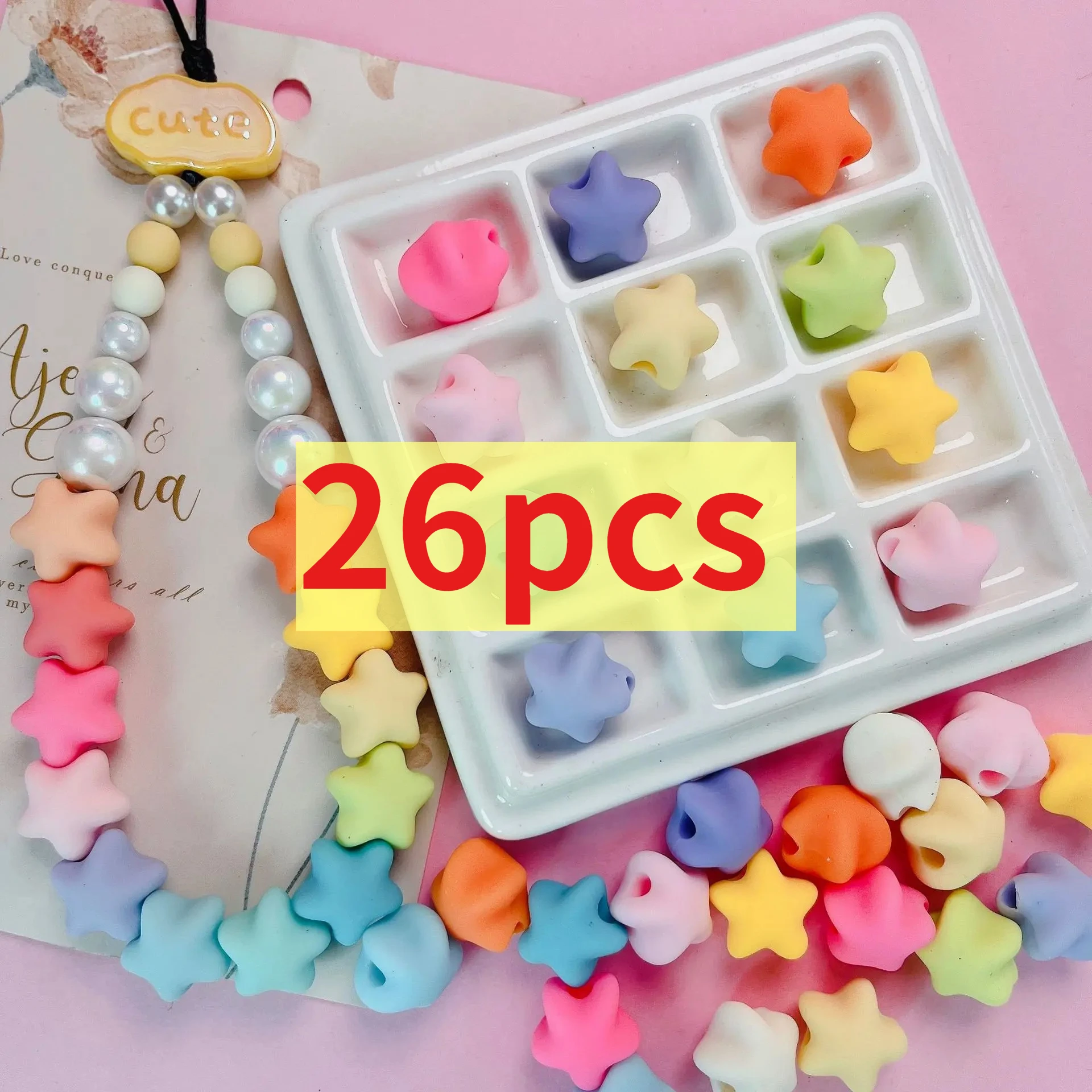 26PCS Colorful Stars16mm Acrylic Beads Fashion Jewelry DIY Bracelet Necklace Pendant Decorative Bead Gift
26PCS Colorful Stars16mm Acrylic Beads Fashion Jewelry DIY Bracelet Necklace Pendant Decorative Bead Gift