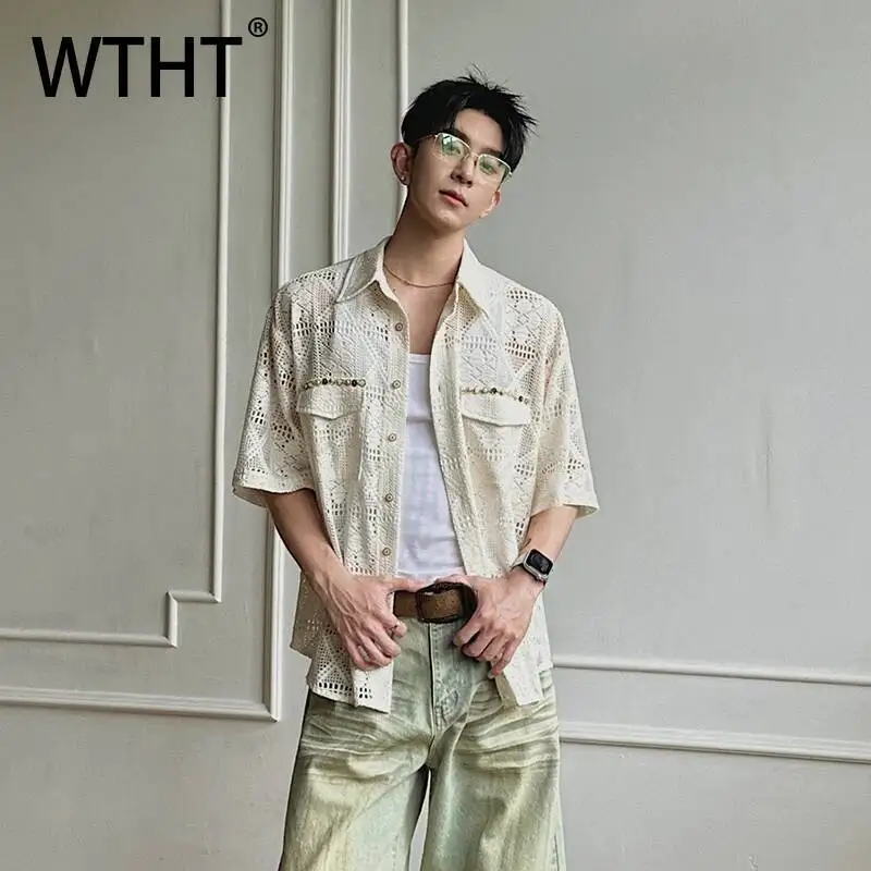 WTHT Fashion Men's Hollow Out Beads Pockets Design Shirts Trendy Short Sleeve Turn Down Collar Tops Male 2026 Summer 2A3050
WTHT Fashion Men's Hollow Out Beads Pockets Design Shirts Trendy Short Sleeve Turn Down Collar Tops Male 2026 Summer 2A3050