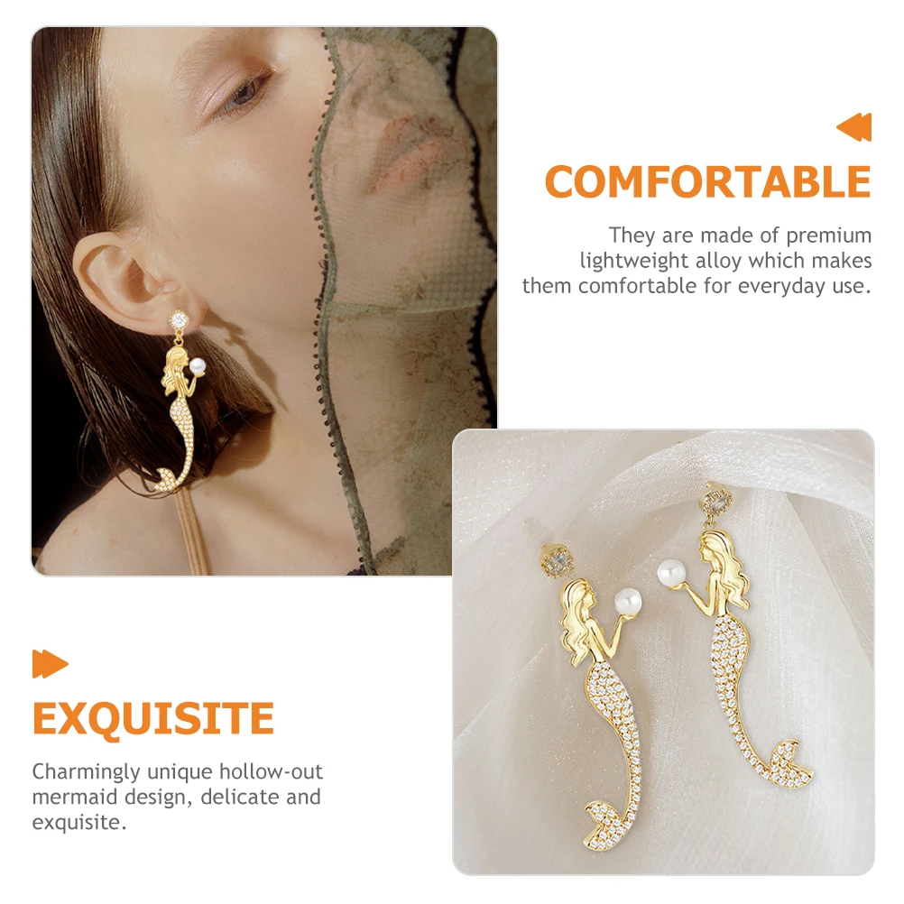 Mermaid Earrings for Women Studs Imitation Pearls Pendant Temperament Miss Pearl Dangle Fashion Party Wedding Gifts
Mermaid Earrings for Women Studs Imitation Pearls Pendant Temperament Miss Pearl Dangle Fashion Party Wedding Gifts