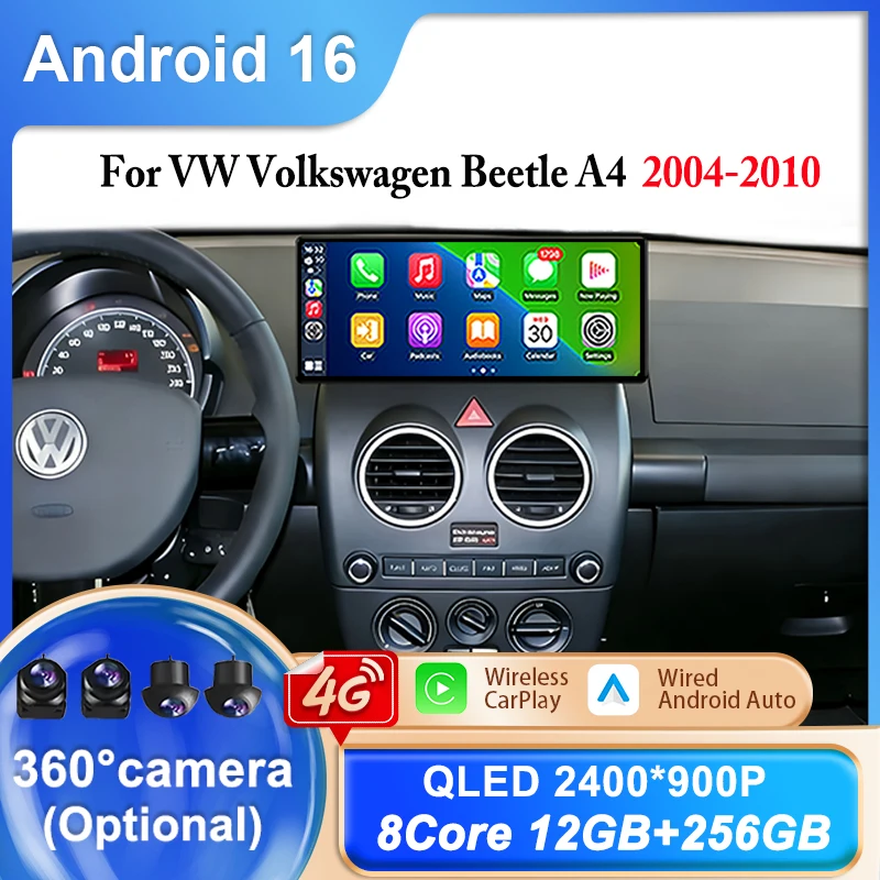 Android 16 Carplay For VW Volkswagen Beetle A4 2004-2010 Head Unit GPS Navigation Multimedia Car Radio DSP Audio Player Auto
Android 16 Carplay For VW Volkswagen Beetle A4 2004-2010 Head Unit GPS Navigation Multimedia Car Radio DSP Audio Player Auto