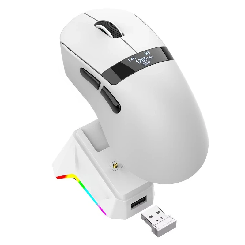 Lightweight wireless charging dock with PAW3311 display three-mode gaming mouse
Lightweight wireless charging dock with PAW3311 display three-mode gaming mouse
