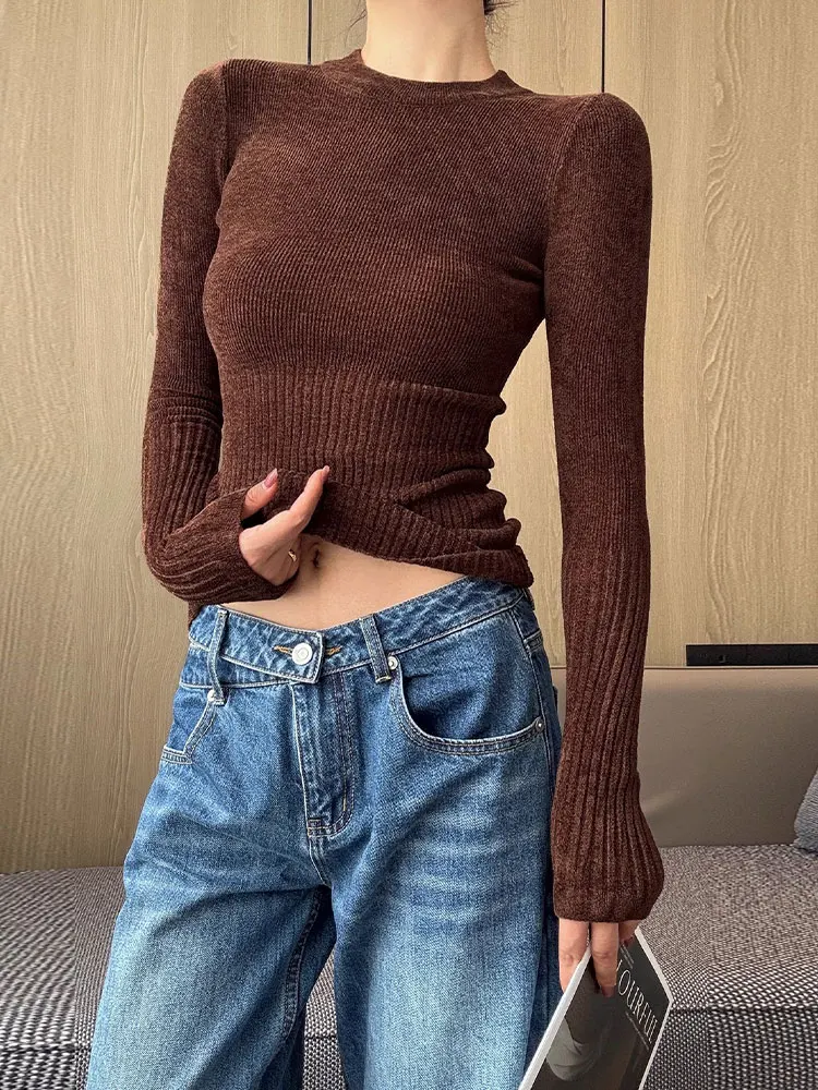 Удобный мягкий трикотаж Camere, круглый пуловер Ne, универсальный утягивающий женский длинный топ све, корейский сле
Удобный мягкий трикотаж Camere, круглый пуловер Ne, универсальный утягивающий женский длинный топ све, корейский сле