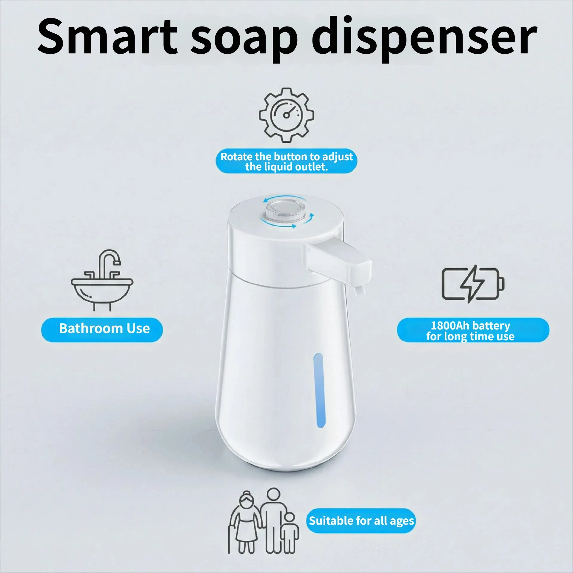 Smart Induction Foam Washer Wall-Mounted Rechargeable Soap Dispenser ABS Material Easy Cleaning Modern Design Conical Shape
Smart Induction Foam Washer Wall-Mounted Rechargeable Soap Dispenser ABS Material Easy Cleaning Modern Design Conical Shape
