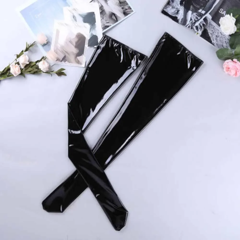 Men's High Footed Stockings, Wet Look Thigh High Tights, Latex Leather Socks Clubwear, Black Color, Suitable for Parties
Men's High Footed Stockings, Wet Look Thigh High Tights, Latex Leather Socks Clubwear, Black Color, Suitable for Parties