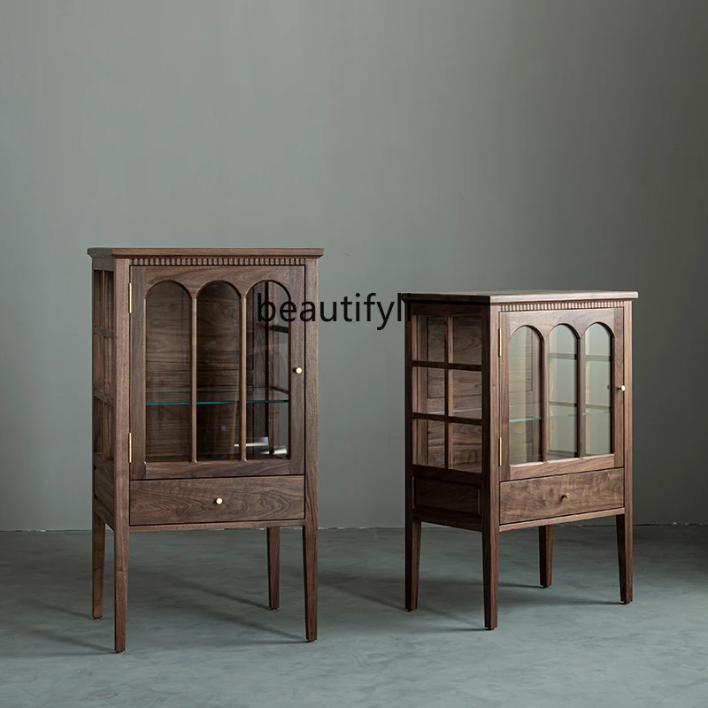 North American Black Walnut Display Cabinet American Country All Solid Wood Wine Cabinet Vintage TV Side Cabinet Storage
North American Black Walnut Display Cabinet American Country All Solid Wood Wine Cabinet Vintage TV Side Cabinet Storage