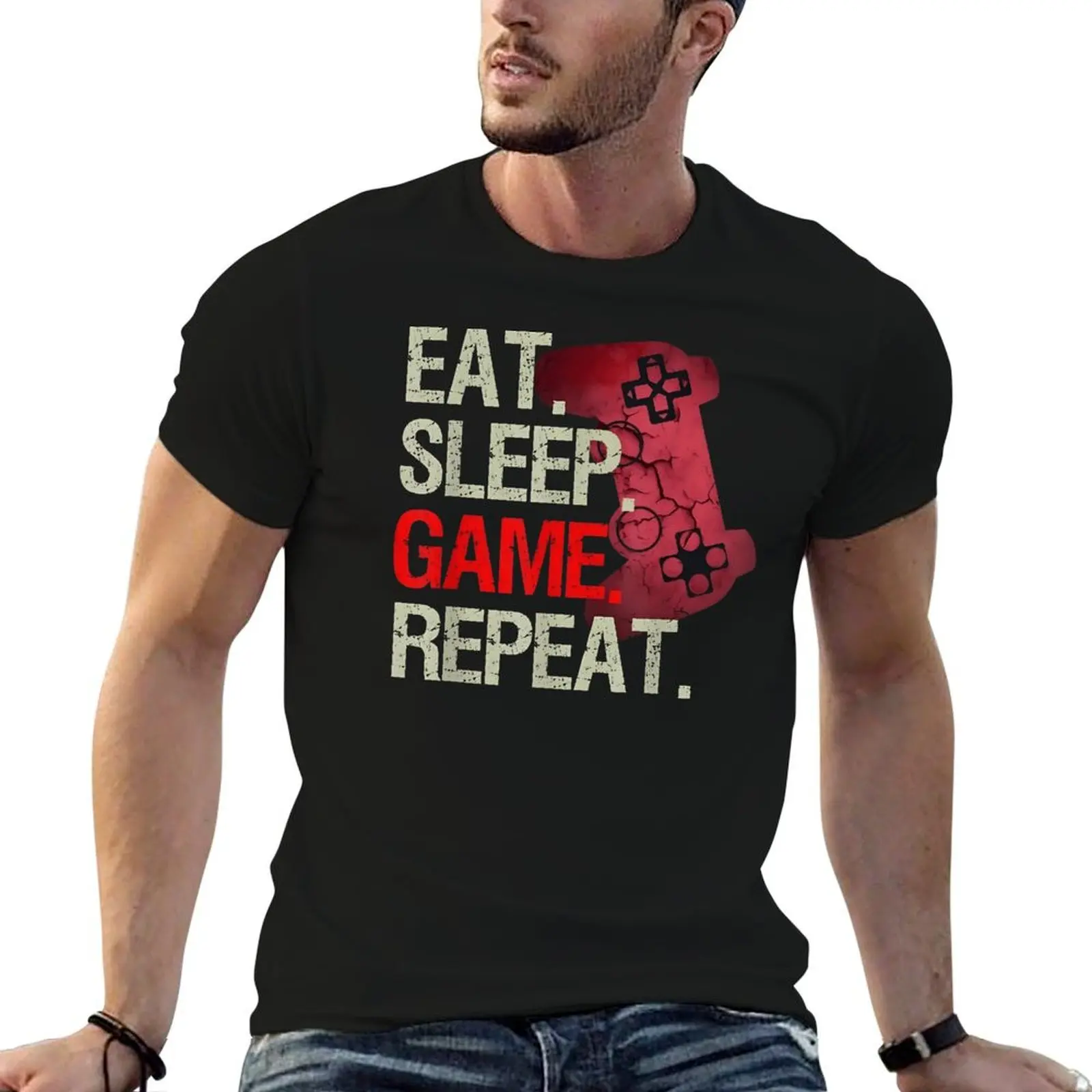 Eat Sleep Game Repeat Design T-shirt Crewneck Motion Top Tee Novelty Leisure Nerd USA Size
Eat Sleep Game Repeat Design T-shirt Crewneck Motion Top Tee Novelty Leisure Nerd USA Size