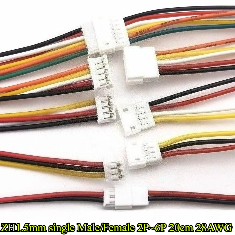 JST ZH1.5mm single Male/Female head Wire Cable Connector 2P/3P/4P/5P/6P 1.5MM Pitch Plug Wire Length 20cm 28AWG electronic line 
JST ZH1.5mm single Male/Female head Wire Cable Connector 2P/3P/4P/5P/6P 1.5MM Pitch Plug Wire Length 20cm 28AWG electronic line