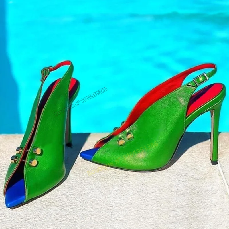 Peep Toe Rivet Decor Sandals Back Strap Green Shoes for Women Fashion Stilettos High Heels Shoes Party 2023 Zapatillas Mujer
Peep Toe Rivet Decor Sandals Back Strap Green Shoes for Women Fashion Stilettos High Heels Shoes Party 2023 Zapatillas Mujer