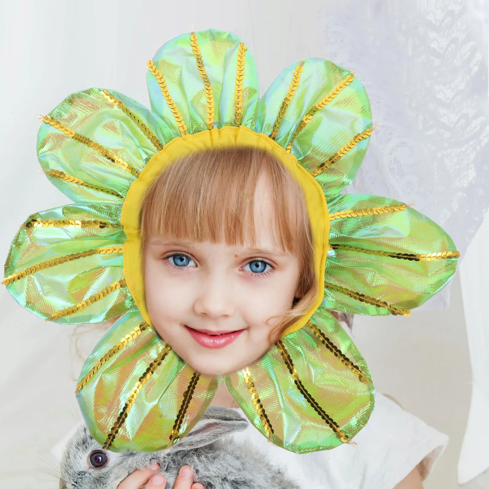 Милый головной убор в виде подсолнуха для детей, легко надевается, удобно сидит, идеально подходит для школы, спортивных мероприятий, танцев, в качестве аксессуара к костюму.
Милый головной убор в виде подсолнуха для детей, легко надевается, удобно сидит, идеально подходит для школы, спортивных мероприятий, танцев, в качестве аксессуара к костюму.