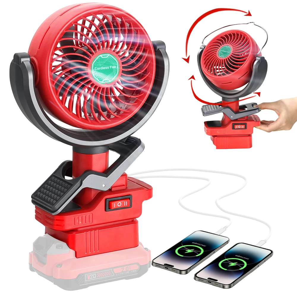 Portable Clip Fan for CRAFTSMAN 20V BATTERY, Battery Powered Fan with Dual USB Charging, Cordless Fan with Adjustable Head, for
Portable Clip Fan for CRAFTSMAN 20V BATTERY, Battery Powered Fan with Dual USB Charging, Cordless Fan with Adjustable Head, for
