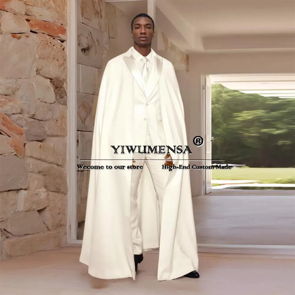 Luxury Groom Wedding Tuxedo Single Breasted Blazer With Cape Customized 3-Piece Formal Occasion Suit Men Slim Fit costumes homme
Luxury Groom Wedding Tuxedo Single Breasted Blazer With Cape Customized 3-Piece Formal Occasion Suit Men Slim Fit costumes homme