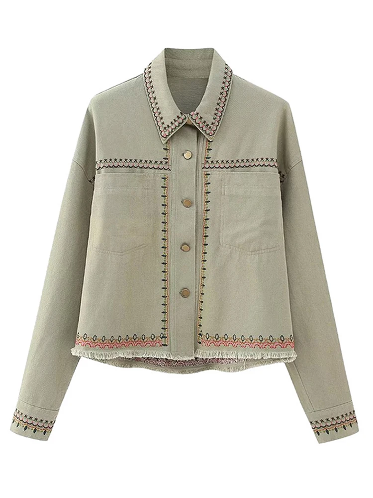 Autumn Jackets Women Vintage Embroidery Coats Female Casual Pocket Long Sleeve Jacket Ladies Elegant Single Breasted Outerwear
Autumn Jackets Women Vintage Embroidery Coats Female Casual Pocket Long Sleeve Jacket Ladies Elegant Single Breasted Outerwear
