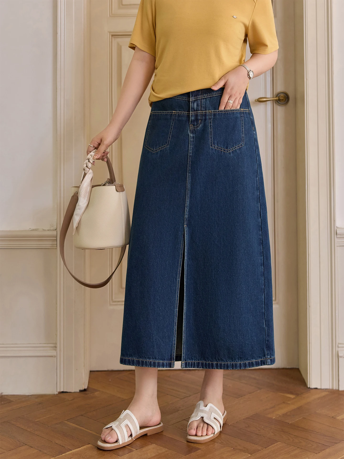 plus Size Women's Denim Skirt A-Line Elastic Waist Casual High Waist Cotton Blend Long Midi Skirt for Plump Sister
plus Size Women's Denim Skirt A-Line Elastic Waist Casual High Waist Cotton Blend Long Midi Skirt for Plump Sister